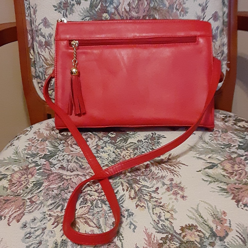 Laura Gayle Red Leather Crossbody/Shoulder Bag - Picture 2 of 8